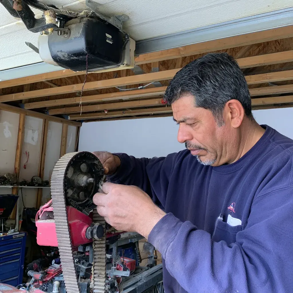 Garage Door Opener Repair on a Fishers, Indiana garage door
